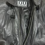 Vtg IOU leather toggle zipper black leather jacket size 6 bikercore fall mobwife Photo 8