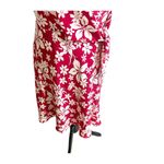 Chadwick's Chadwick’s Vintage Hawaiian Print Wrap Dress Size 8 Petite Red Ivory 100% Silk Photo 6