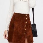 Free People  Brown Suede A-Line Skirt Photo 0