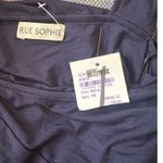 NWT Rue Sophie Navy Blue Draped Peplum Top Shirt M Nordstrom Rayon Spandex Size M Photo 4