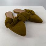 Madewell The Remi Bow Suede Mule in Spiced Olive Green Size 8.5 Photo 1