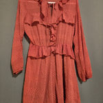 ZARA  Romantic Dusty Rose Ruffle Romper with‎ Long Sleeves Photo 0