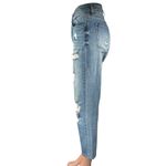 Eunina Tobi Women's Blue Distressed Super High Rise Crop Denim Mom Jeans Size 5 Photo 1