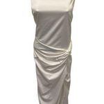 Abercrombie & Fitch Wedding Gown Sz XL Winter White Cut Out Back Slit Side Satin Photo 0