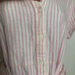 Alexis  for Target pink stripe linen blend belted dress short sleeve small L25 Photo 6
