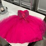 Mori Lee Hot Pink‎  tulle rhinestone Dress Photo 1