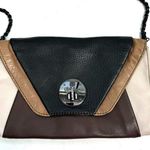Elliot Lucca Black Brown & Tan Leather Crossbody Purse Photo 1