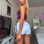 Aviator Nation white terry cloth rainbow stripe lounge shorts Photo 3