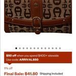 Etienne Aigner Aigner  brown/ tan wristlet with shoulder strap Photo 6