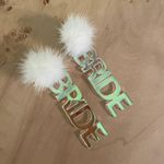 Iridescent Bride Earrings With Pom Pom Photo 0