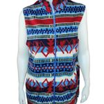 Denim & Co Womens Medium Aztec Print Full-Zip Fleece Collared Vest Polyester Photo 0