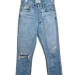 AGOLDE Riley Distressed High Rise Straight Crop Light Wash Jean Shatter US 25 Photo 5