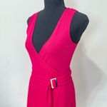 Banana Republic  Hot Pink V-Neck Faux Wrap Midi Dress with Belt Sz XS Women’s Photo 1