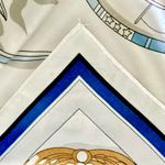 Vintage Square Sailing BOAT,WHEEL&Anchor 35/35 Oversized satin Silky SCARF Multiple Photo 13