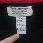 Tiara International Black Santa Christmas Full Zip Cardigan Sweater Size 14/16 Photo 6