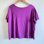 KAVU Women's Islander Viscose Tee Boat Neck Shirt Purple Size M Top Boxy Fit Photo 5
