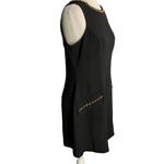 Lipsy London  Sleeveless Mini Sheath Dress 10 Black Chain Detail Back Zipper Photo 2