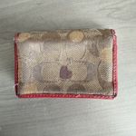 Coach Vintage Y2K  Poppy Bifold Wallet Khaki Red leather Heart Gold Polka Dots Photo 1