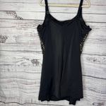 Swimsuits For All Black & Gold Faux Wrap Swim Dress Photo 3