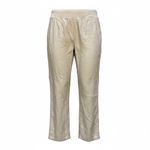 Eileen Fisher  Organic Linen Wide Leg Pants Tan Knit Waist Large Photo 1