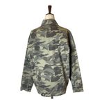 ZARA  Jacket Women Small Green Camo Cotton Sequin Stripe Coat Streetwear Outdoor Photo 2