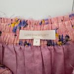 Love Shack Fancy Ruffle Mini Skirt Exploded Pink Small Floral Ruffle Tiered Cotton Photo 7