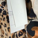 ALPHA OMEGA Animal Print High Ruffled Cutout Top, Size Small Photo 5