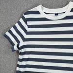 Old Navy Crew Neck Striped T-Shirt Dress Women's X-Large Gray/White Short Sleeve Photo 2