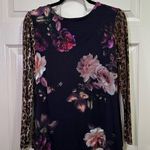 Johnny Was  Leopard / Regal Rose Long Sleeve Swing Bamboo Shirt Top Blouse XS Photo 3