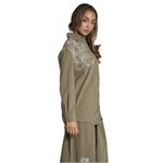 NWT! NATIVE YOUTH Shirt Army Green Embroidered Shirt size XS Photo 4