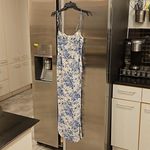 Reformation ππ Kourtney Dress ~ Pompadour Blue Floral Bird Print 4 NWOT Photo 9