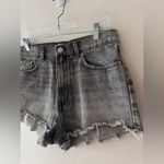 ZARA  Charcoal Grey Wash Denim Distressed Shorts Photo 1