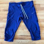 Nike  Dri-FIT Running Capri Leggings XL Blue Athletic Workout Drawstring‎ Photo 0