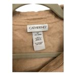 Catherines  3X Soft Tan Faux Suede Shirt Jacket Rustic Luxe Boho Fall Layer Photo 2