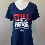 Fanatics NFL NE Patriots Superbowl Graphic TShirt Blue Size Large *Flaw Photo 0