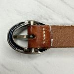 American Eagle Brown Braided Leather Belt Silver Buckle - Large (L) ✨ Photo 5