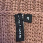 Moon & Madison sweater women’s medium mauve cowl/turtle neck knit cut short Photo 3