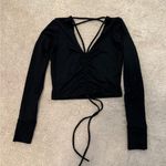 Bombshell sportswear Black Long Sleeve Ruched Top Photo 0