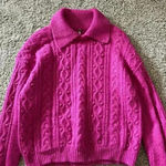 Free People Every Cloud Pullover / Fuschia Fizz size small Photo 4