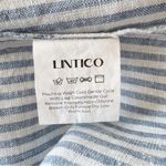 Lintico Morgan 100% Linen Striped Short Sleeve Midi Dress Boho Lagenlook Size S Blue Photo 16