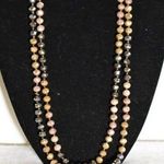 Unique Vintage Vintage Aurora Black/Blue/Rose Beaded 30 inch  Single Strand Necklace Photo 0