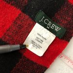 J Crew Scarf Wrap Fringe Buffalo Plaid Red Black Rectangle 83x15.5 Photo 3