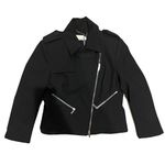 Karen Millen Moto Zip Through Collared Jersey Jacket Black Size 10 NEW Photo 2