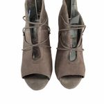 BCBGeneration  Corrina-X Dark Stone Grey Leather Peep Toe Pump Heels Size 6 M Photo 4