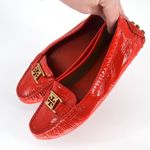 Tory Burch Kendrick Patent Leather Driving Loafer Shoes Red Orange Women's 7.5 Photo 4