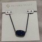 Kendra Scott Navy Gunmetal Elisa Necklace in Blue Drusy Photo 0