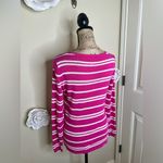 Vineyard Vines Bright Pink & White Striped Lightweight Sweater Size Small Photo 13
