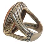 BARSE  Designer Copper/Brass Coral Gemstone Ring Size 7.75 Bold Statement Piece Photo 4