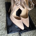 L.A.M.B. Bow strap suede leather Beige heeled pump with dust bag Photo 8