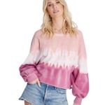 Wildfox NWT Olivia Drop Shoulder Crop Edgy Raw Hem Sweatshirt Ruby Dove Dye XS Photo 12